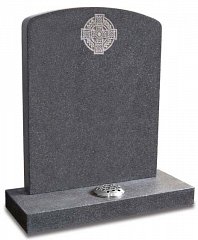 Grey granite memorial with Celtic cross design.