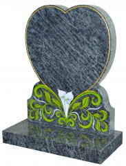 Heart shape memorial in Bahama Blue